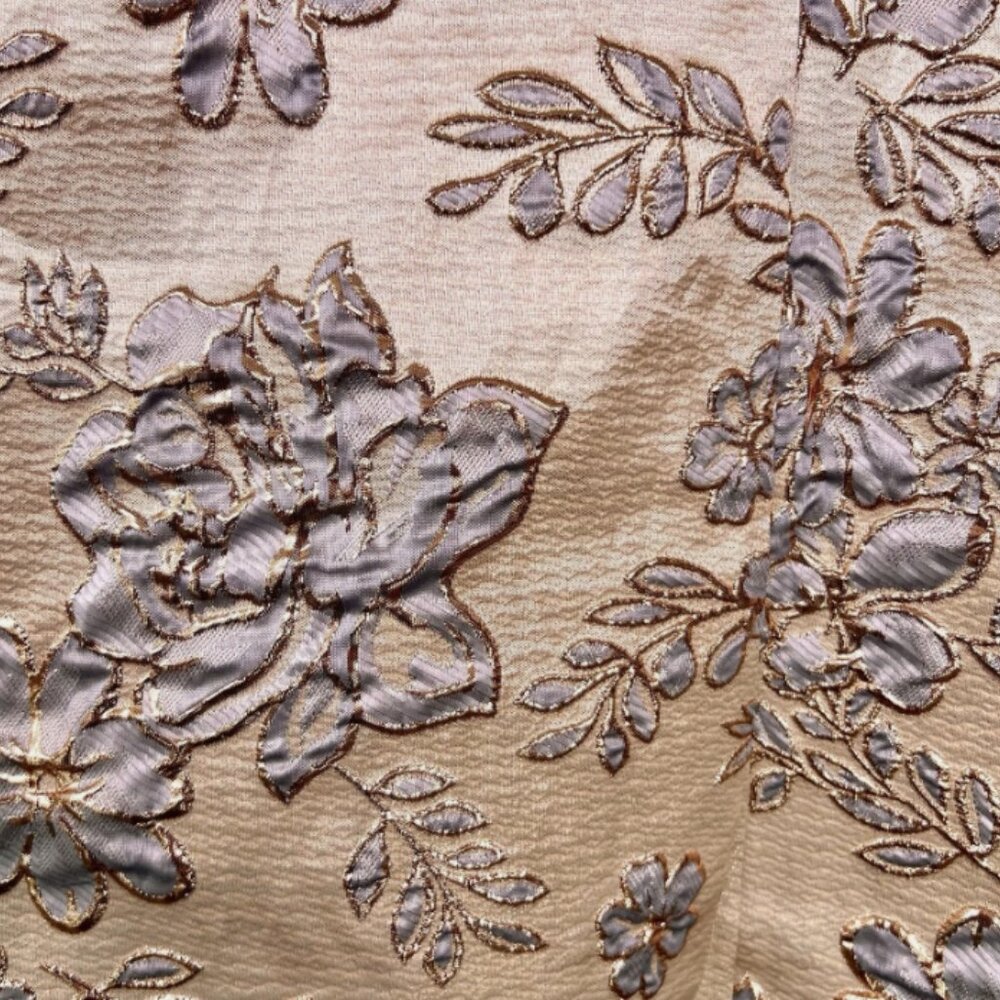 Blondie Nites Junior 11 Metallic Gold Blue Floral Fairycore Ball Gown Prom Dress - Picture 11 of 16